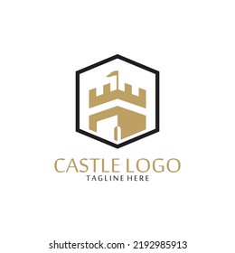 castle logo icon vector illustration