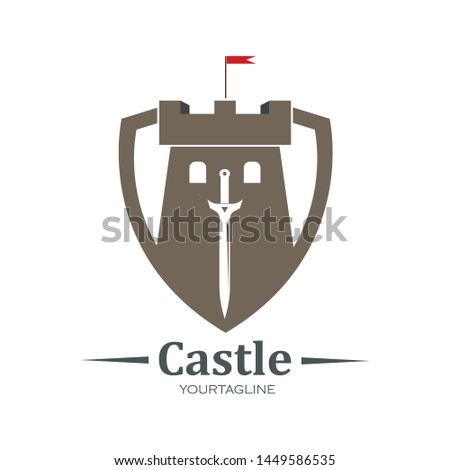 castle logo icon vector illustration design template