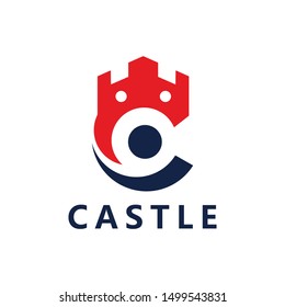 castle logo icon vector isolated