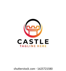 castle logo icon vector isolated