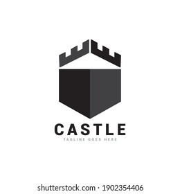 Schloss Logo Symbol Vektorvorlage.
