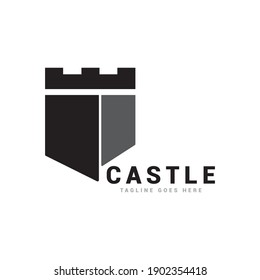 Schloss Logo Symbol Vektorvorlage.