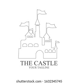 CASTLE LOGO ILLUSTRATION VECTOR ICON TEMPLATE