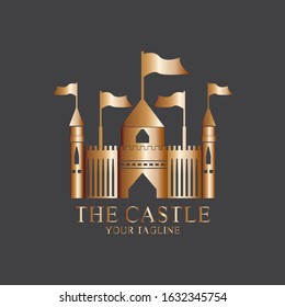 CASTLE LOGO ILLUSTRATION VECTOR ICON TEMPLATE