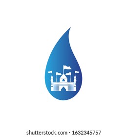 CASTLE LOGO ILLUSTRATION VECTOR ICON TEMPLATE