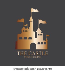 CASTLE LOGO ILLUSTRATION VECTOR ICON TEMPLATE
