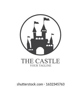 CASTLE LOGO ILLUSTRATION VECTOR ICON TEMPLATE