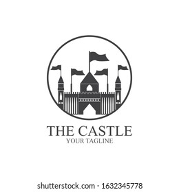 CASTLE LOGO ILLUSTRATION VECTOR ICON TEMPLATE