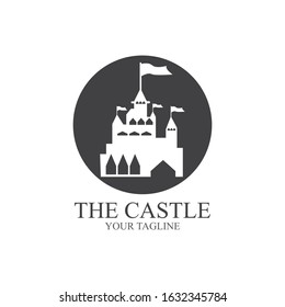 CASTLE LOGO ILLUSTRATION VECTOR ICON TEMPLATE
