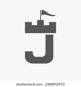 Castle Logo With J Logo Symbol Vector Template