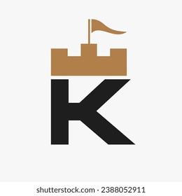 Castle Logo With K Logo Symbol Vector Template