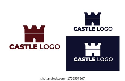Castle logo with Modern style for Real Estate Logo, Construction, architecture, residence, hotel, business property , building in full color and black and white, eps 10 vector