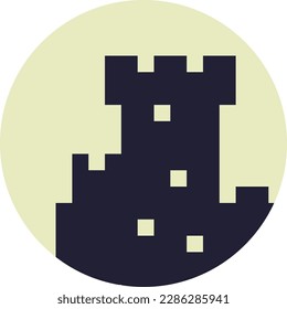 Castle Logo, pixel game kingdom vector icon design. Great for mobile, web design, game, etc.