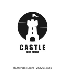 Castle logo silhouette vector illustration