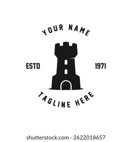 Castle logo silhouette vector illustration