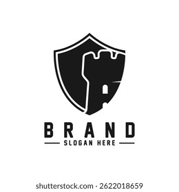Castle logo silhouette vector illustration