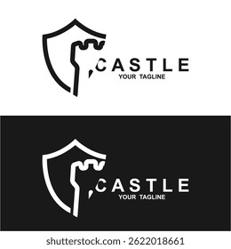 Castle logo silhouette vector illustration