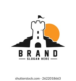 Castle logo silhouette vector illustration