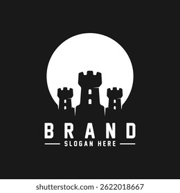 Castle logo silhouette vector illustration