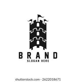 Castle logo silhouette vector illustration