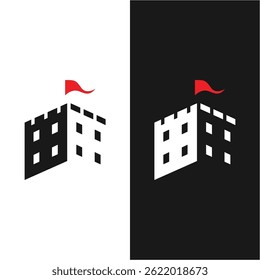 Castle logo silhouette vector illustration