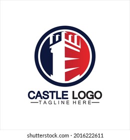 Castle Logo symbol vector illustration design template