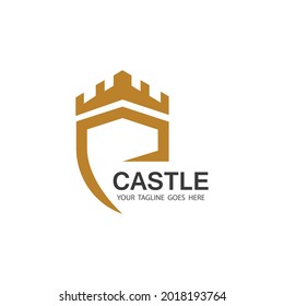 Castle Logo symbol vector illustration design template