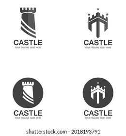 Castle Logo symbol vector illustration design template