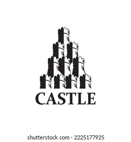 Castle logo symbols icon template illustration