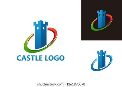 Castle Logo Template Design Vector, Emblem, Design Concept, Creative Symbol, Icon