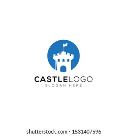 Castle Logo Template Design Vector, Emblem, Design Concept, Creative Symbol, Icon