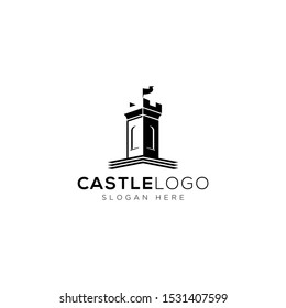 Castle Logo Template Design Vector, Emblem, Design Concept, Creative Symbol, Icon