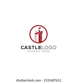 Castle Logo Template Design Vector, Emblem, Design Concept, Creative Symbol, Icon