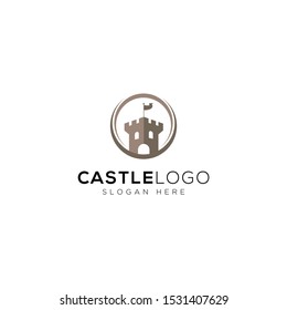 Castle Logo Template Design Vector, Emblem, Design Concept, Creative Symbol, Icon