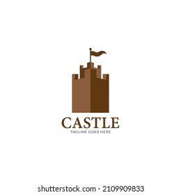 Plantilla de logotipo del castillo, icono, símbolo - vector.