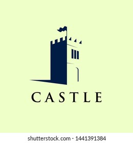 Castle Logo Template in negative space, Icon, Symbol, Vector