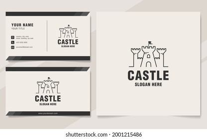 Castle logo template on monogram style