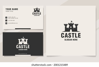 Castle logo template on monogram style