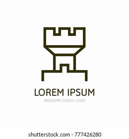 Castle logo template. The tower of palace. Kingdom icon.