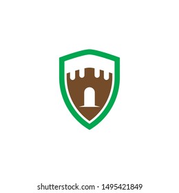 Castle logo template vector icon illustration design