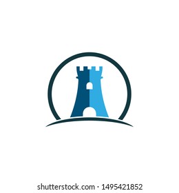 Castle logo template vector icon illustration design