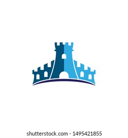 Castle logo template vector icon illustration design