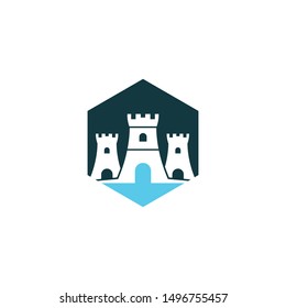 Castle logo template vector icon