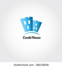Castle  logo template. Vector logotype.