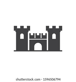 Castle Tower Icon On White Background Stock Vector (Royalty Free ...