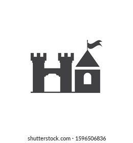 Castle Iconfortress Vector Signkingdom Architectureancient Building ...