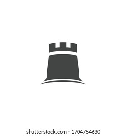 Naturaleza del símbolo vectorial de la plantilla de logotipos de castillo
