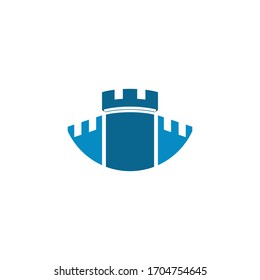 Naturaleza del símbolo vectorial de la plantilla de logotipos de castillo