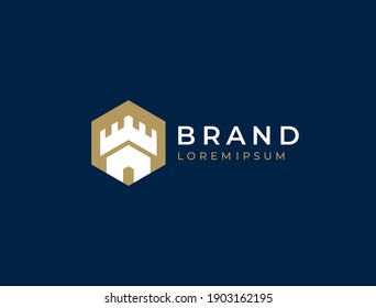 Castle logo. Tower, fortress, bastion icon. Real estate, protection, building, security, guard business logo design template. Vector illustration.
 svg