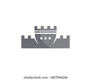 Castle logo tower fortress vector icon 